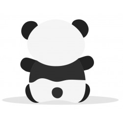 Sticker panda mange feuilles