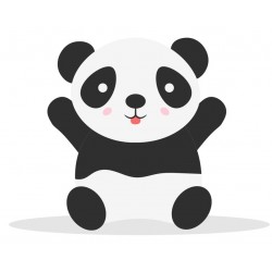 Sticker panda mange debout