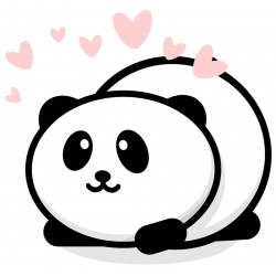 Sticker panda avec coeur