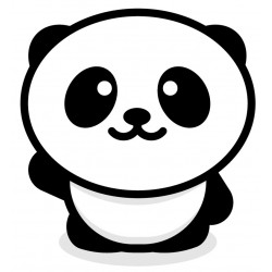 Sticker gros panda avec coeur