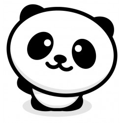 Sticker panda roule sur dos