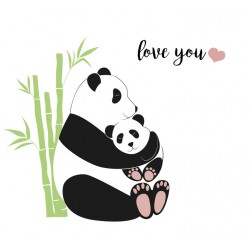 Sticker panda petit bebe