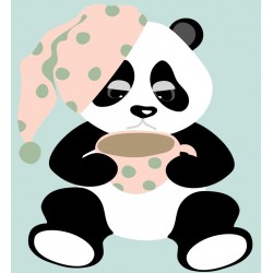 Sticker maman et bebe panda