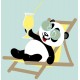 Sticker panda avec guitare