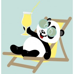 Sticker panda avec guitare