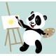 Sticker panda dort couche