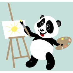 Sticker panda dort couche