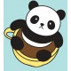 Sticker panda avec donuts