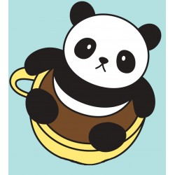 Sticker panda avec donuts