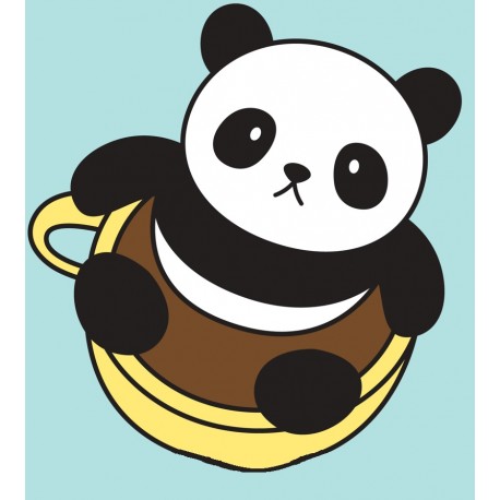 Sticker panda avec donuts