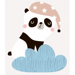 Sticker panda dans tasse cafe