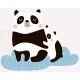 Sticker panda dort sur nuage