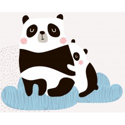 Sticker panda dort sur nuage