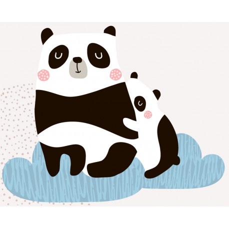 Sticker panda dort sur nuage