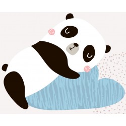 Sticker panda en famille