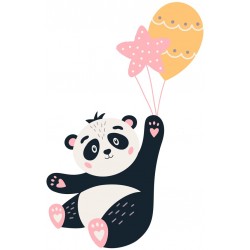 Sticker panda avec noeud papillon