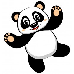 Sticker panda tombe par terre