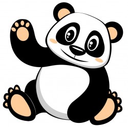 Sticker panda sur quatre patte