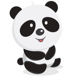 Sticker panda fait bonjour