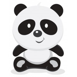 Sticker petit bebe panda marche