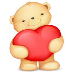 Sticker ourson grand coeur