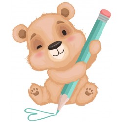 Sticker ourson grand coeur