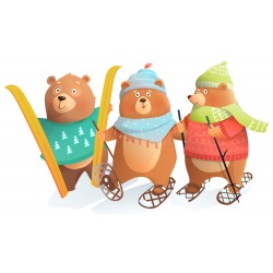 Sticker ourson a la neige