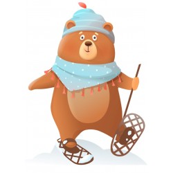 Sticker renard sur patin a glace