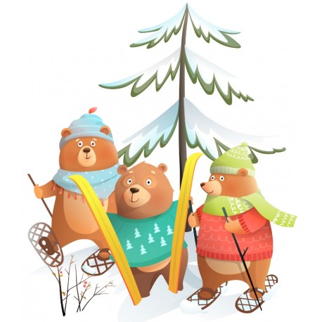 Sticker lapin a la neige