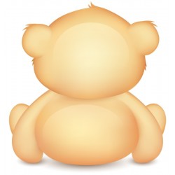 Sticker ourson offre fleur