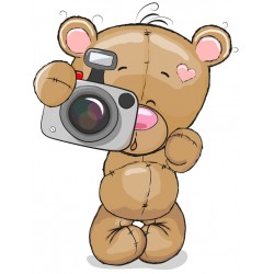 Sticker ourson peluche avec coeur