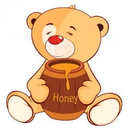 Sticker ourson peluche fleur