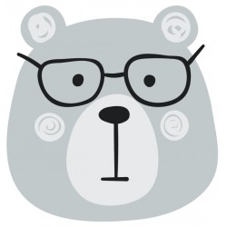 Sticker tete d'ourson adulte