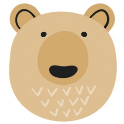 Sticker tete d'ourson marron