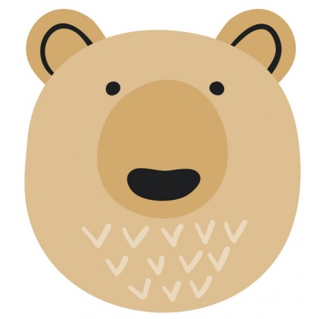 Sticker tete d'ourson marron