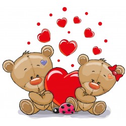 Sticker oursons sur la lune