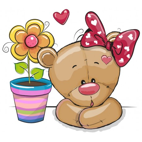 Sticker ourson dans son lit