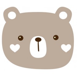 Sticker ourson parapluie fleur