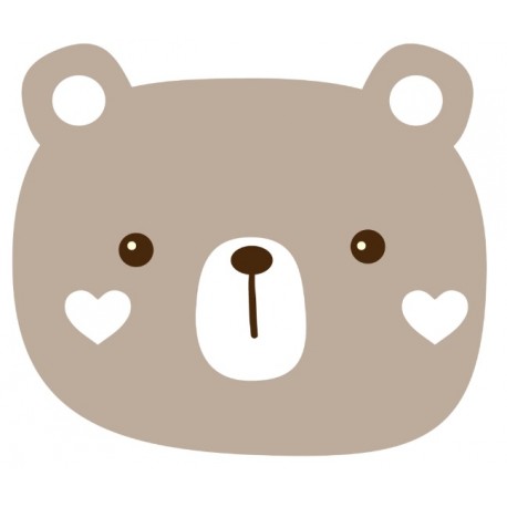 Sticker ourson parapluie fleur