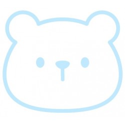 Sticker ours rose a rayures