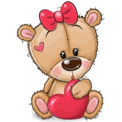 Sticker nounours avec coeur