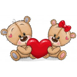 Sticker nounours dans la lune