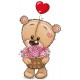 Sticker nounours partagent coeur