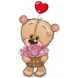 Sticker nounours partagent coeur