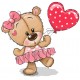 Sticker nounours avec fleurs