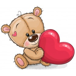 Sticker nounours joie ballon