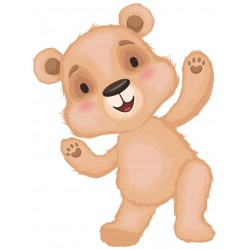 Sticker ours dort sur coussin