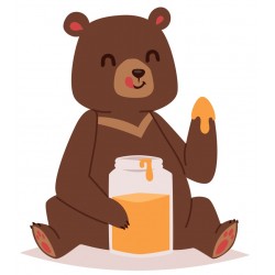 Sticker grand ours fait dodo