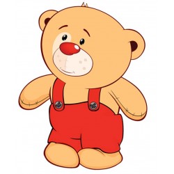 Sticker grand ours joue par terre