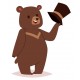 Sticker petit ours assis
